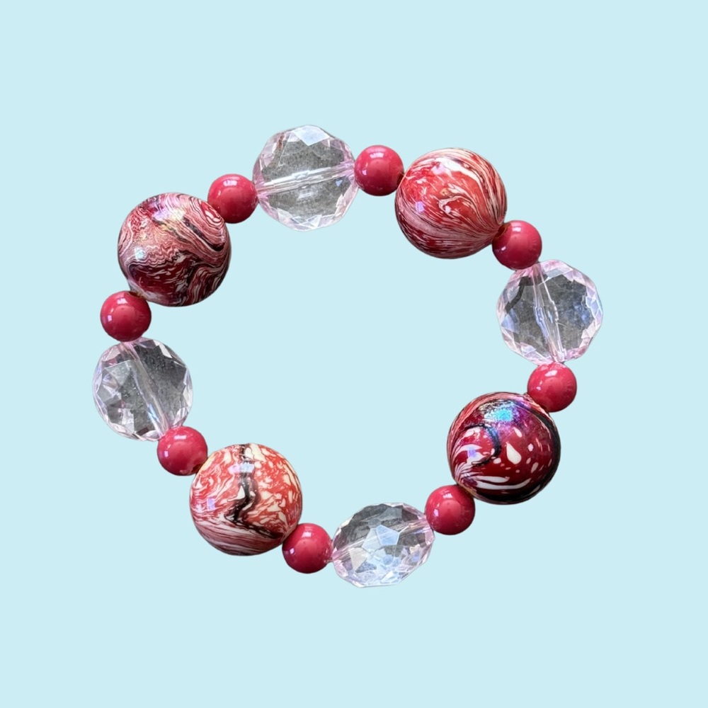 Red Vintage Beaded Bracelet